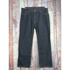 Levi Strauss 559 Relaxed Straight Fit Dark Wash Denim Jeans Men 42x32L Stretch